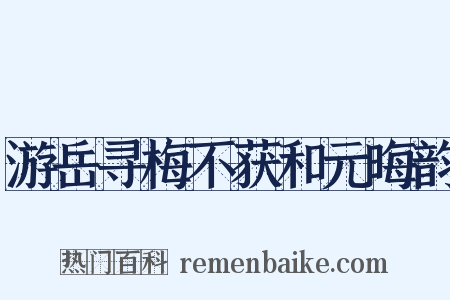 游岳寻梅不获和元晦韵是什么意思的图片